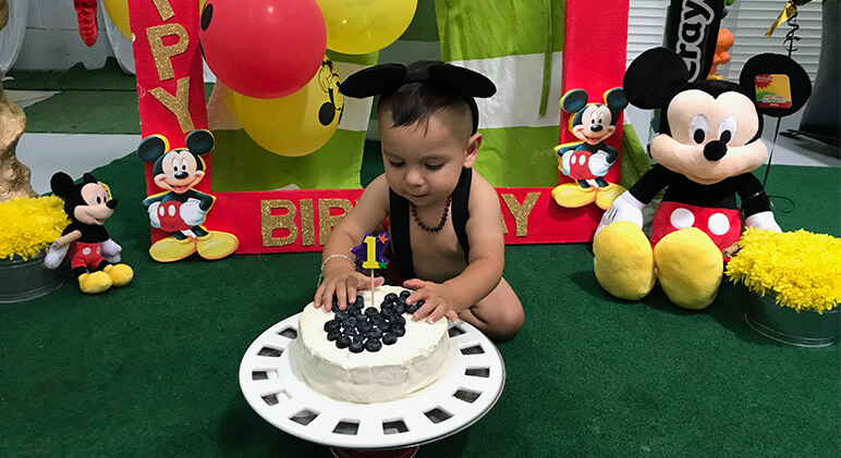 First Birthday Mickey Mouse Cake Smash La Joly Vie